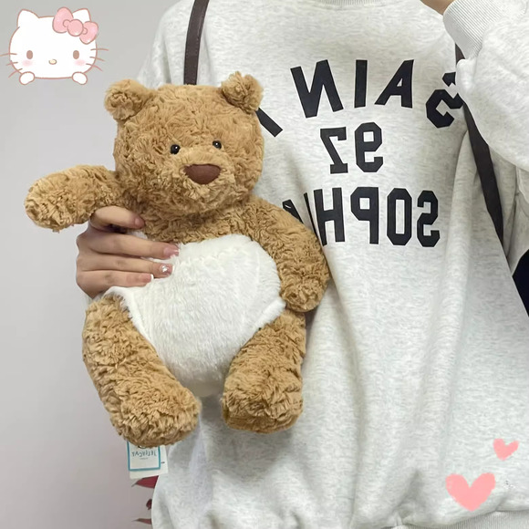 Bartholomew bear cute clothes outfits - fluffy white pull-ups (Medium) - Picture 1 of 2